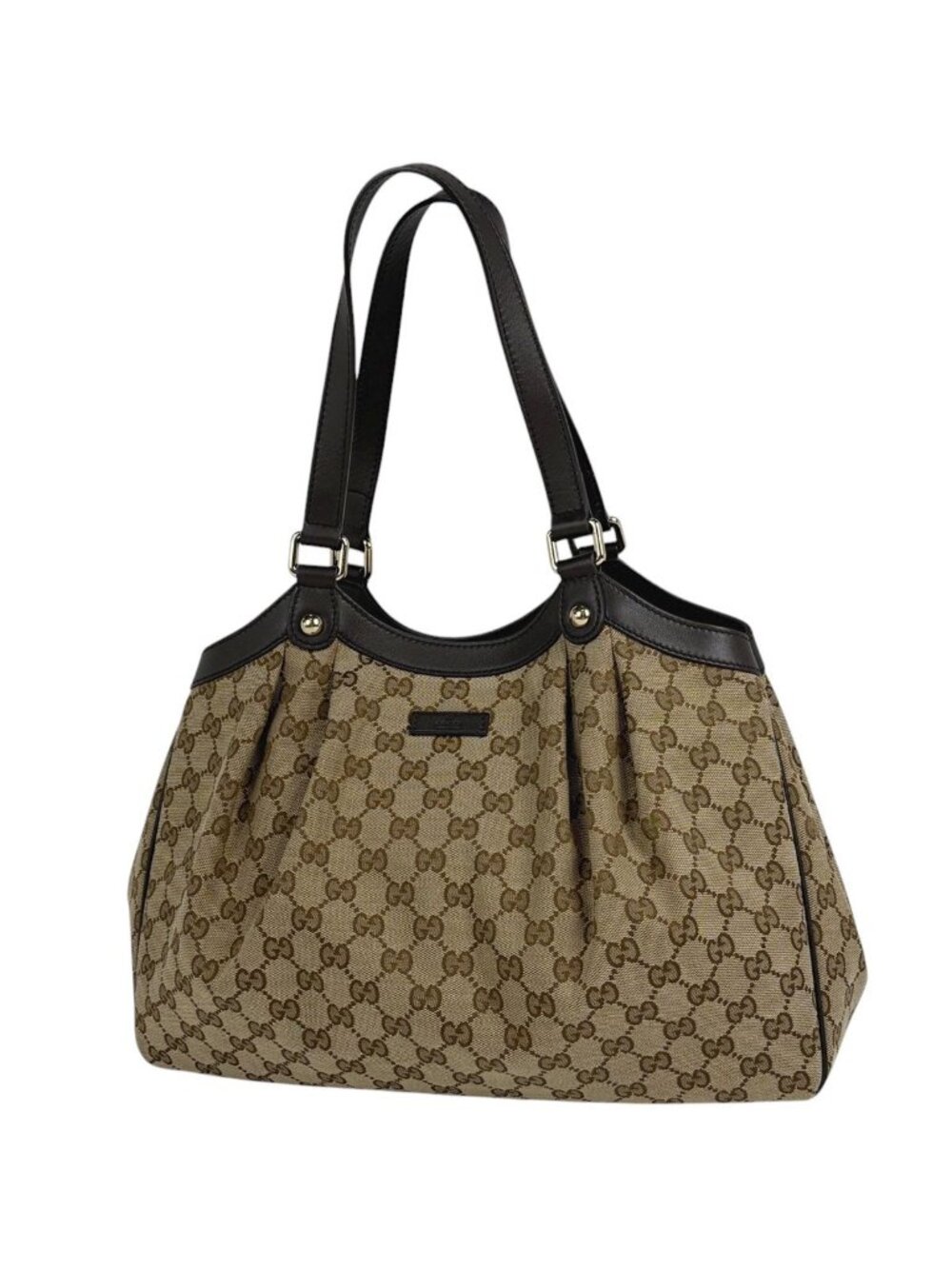 Gucci Tote Bag GG Pattern Canvas Brown